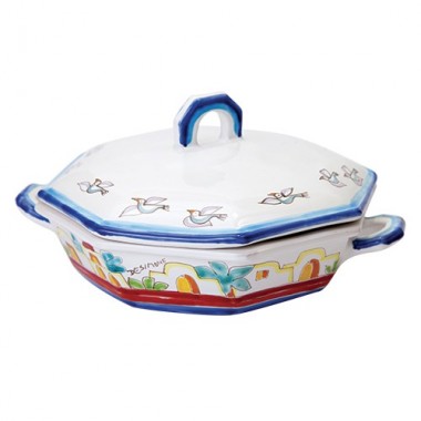 Zuppiera Ottagonale Dammusi Mangiallegro ceramiche de simone Zuppiera Ottagonale Dammusi Mangiallegro ceramiche de simone